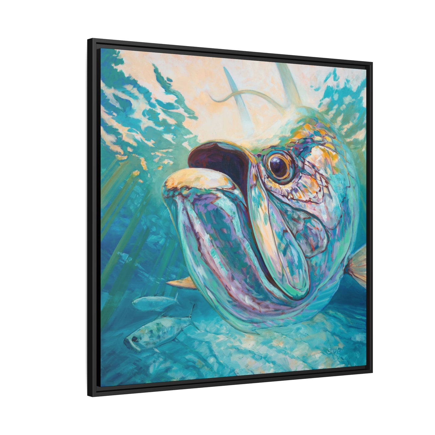 Silver & Sun — Tarpon Framed Canvas Art by Mike Savlen