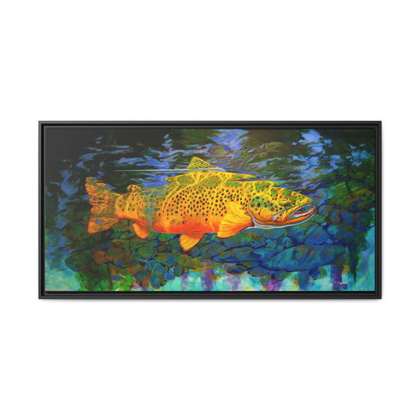 Looking Glass Brown Trout — Framed Canvas Print - Love My Oceans Canvas