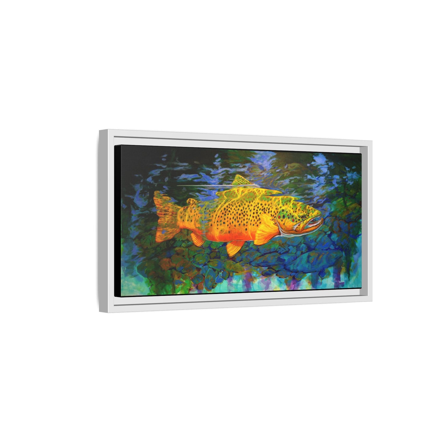 Looking Glass Brown Trout — Framed Canvas Art by Mike Savlen
