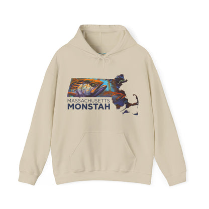 Massachusetts Monstah, Striped Bass, Aggressive Intentions Hooded Sweatshirt - Love My Oceans Hoodie