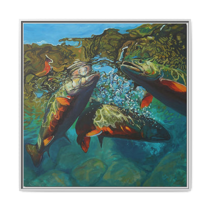 Brook Trout Melee - Framed Wall Art By Mike Savlen