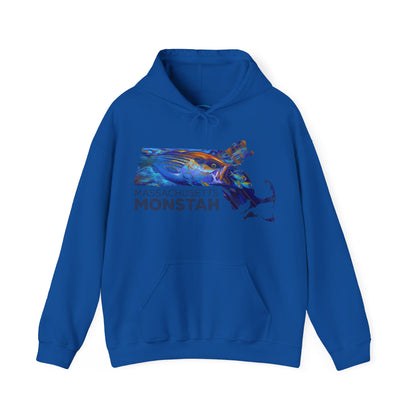 Massachusetts Monstah, Striper, Hooded Sweatshirt - Love My Oceans Hoodie