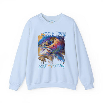 Rainbow Trout Crewneck Sweatshirt - Fishing - Love My Oceans Sweatshirt