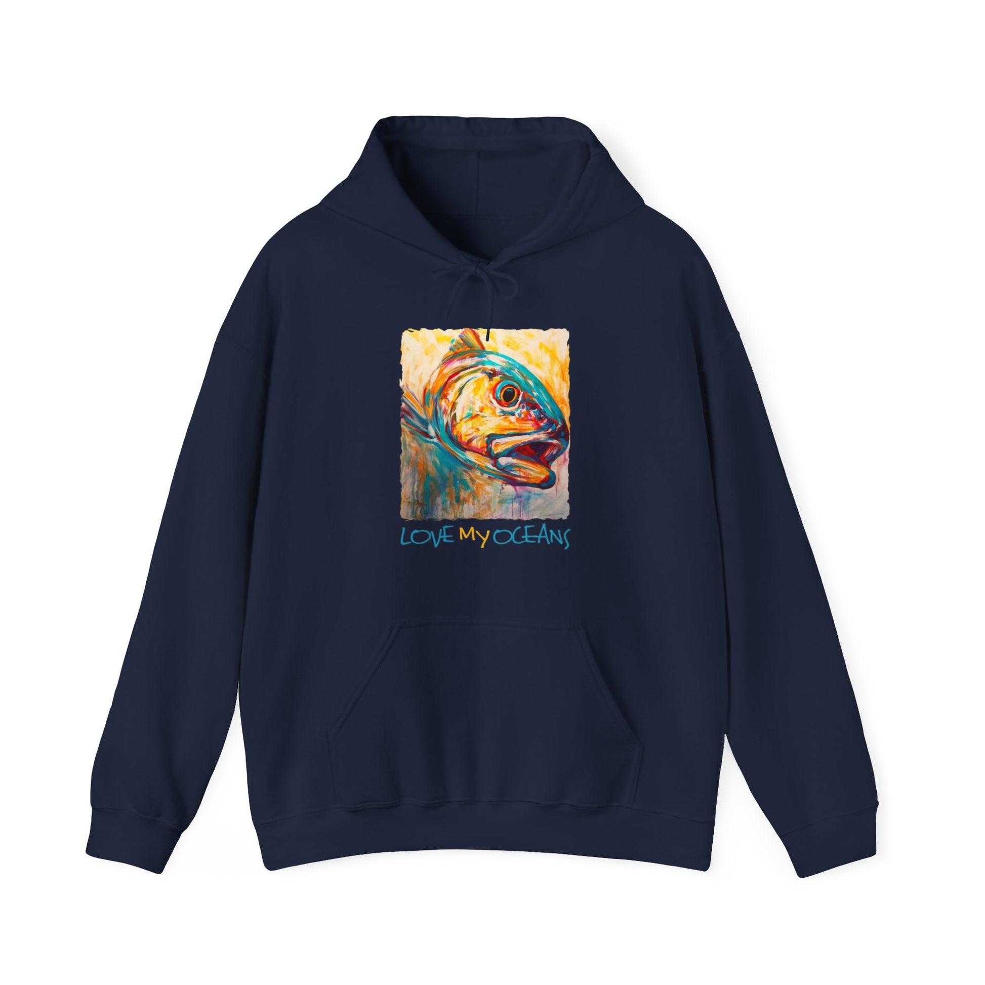 Redfish | Love My Oceans | Hooded Sweatshirt | Fishing Shirt | Hoodie - Love My Oceans Hoodie