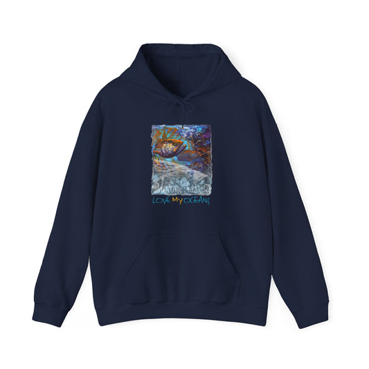 Striper - Hooded Sweatshirt - Fishing Shirt - Striped Bass - Rockfish - Love My Oceans Hoodie