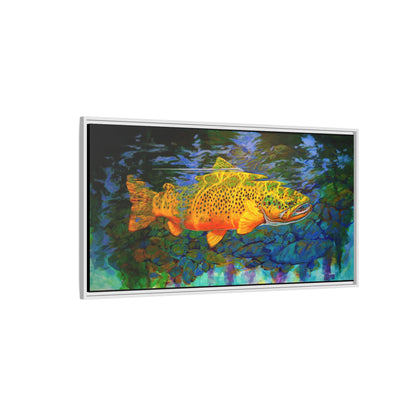 Looking Glass Brown Trout — Framed Canvas Art by Mike Savlen