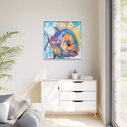 Expressionist Permit — Colorful Coastal Framed Canvas Art by Mike Savlen