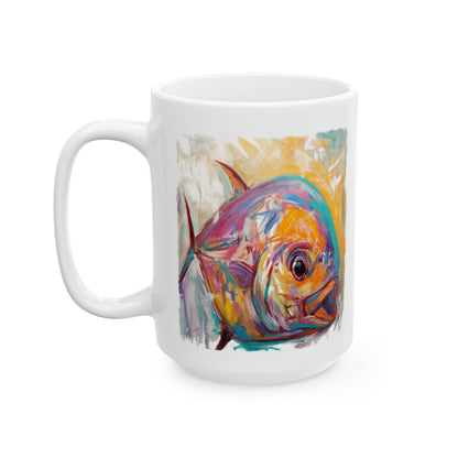 Permit Fish Coffee Mug "Expressionist Permit" | Fishing | Flyfishing | - Love My Oceans Mug