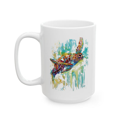 Sea Turtle Coffee Mug | ocean art Mug | turtle art | coastal art Mug - Love My Oceans Mug