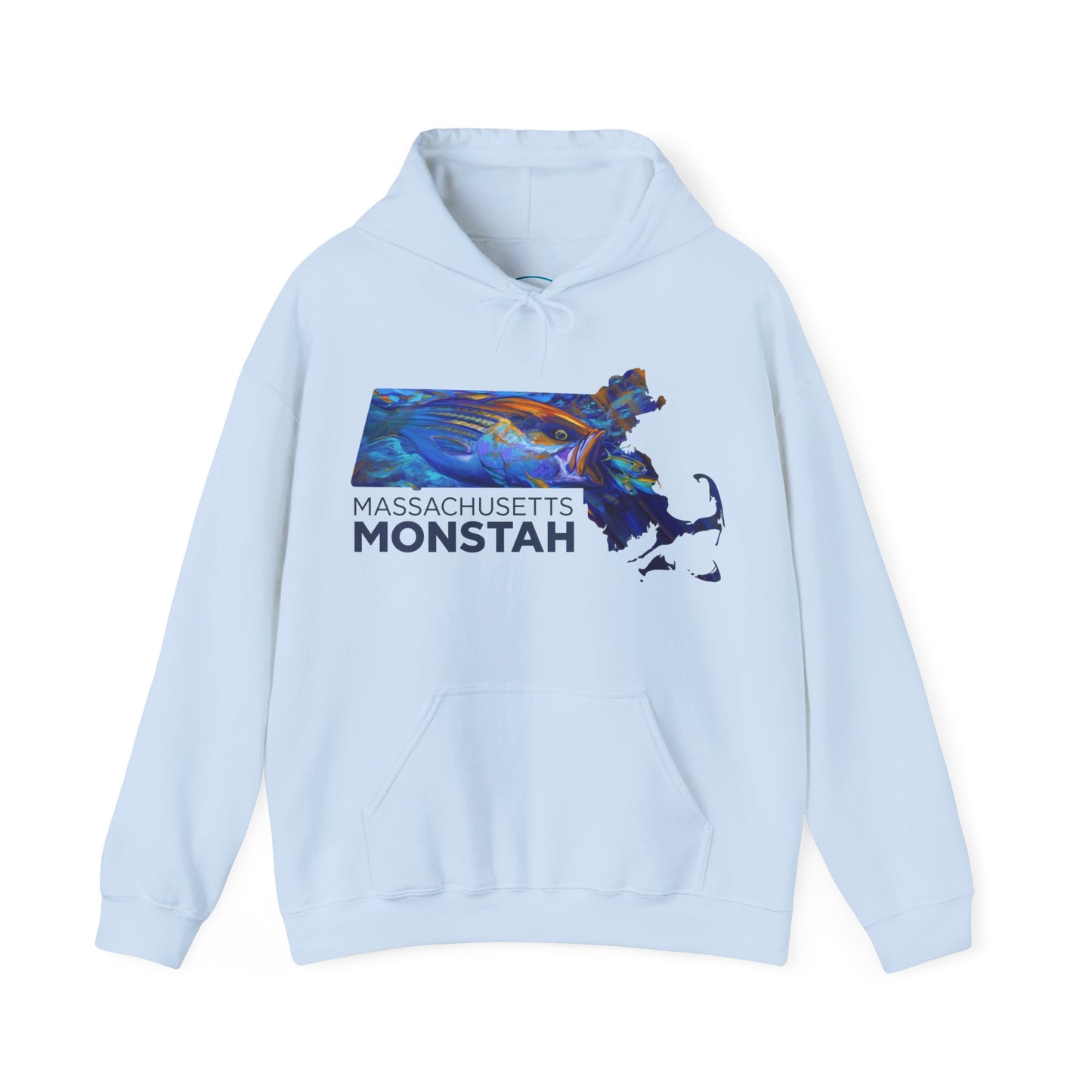 Massachusetts Monstah, Striper, Hooded Sweatshirt - Love My Oceans Hoodie