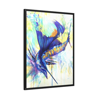 Pelagic Dragon — Expressionist Sailfish Framed Art Print by Mike Savlen