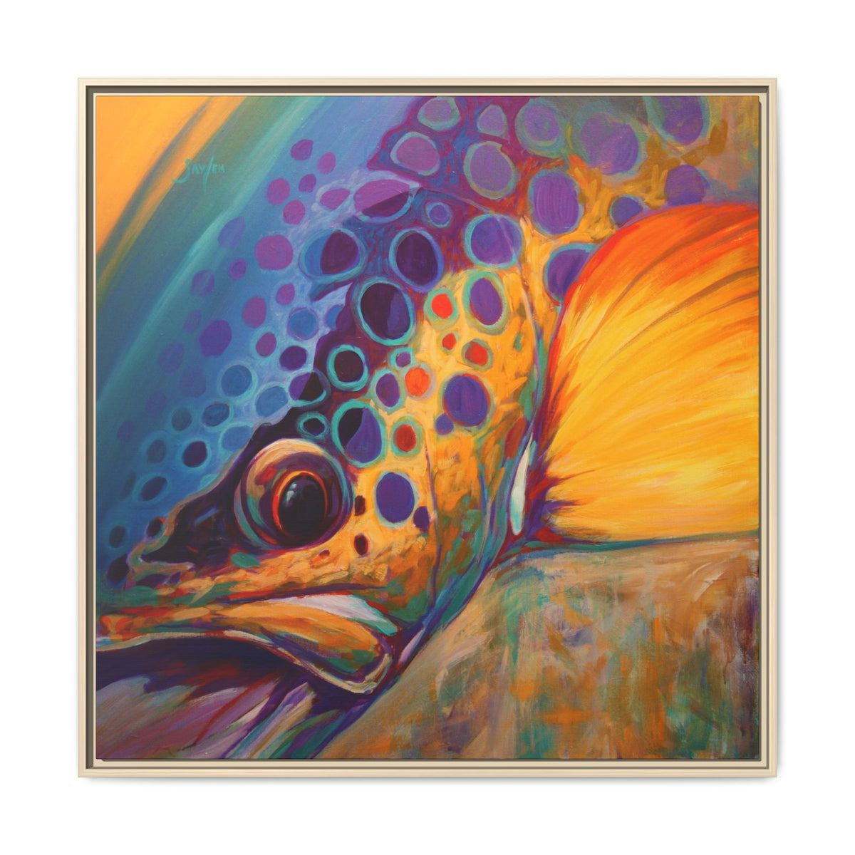 River Orchid — Brown Trout Framed Art