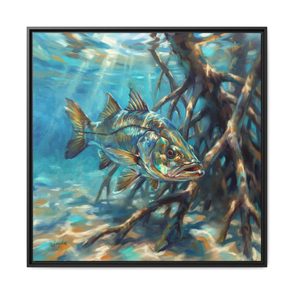 In the Shadows | Snook Framed Canvas Art by Mike Savlen