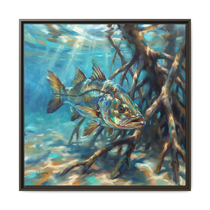In the Shadows | Snook Framed Canvas Art by Mike Savlen