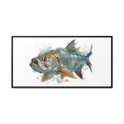 Back Bay Tarpon framed canvas art print by Mike Savlen