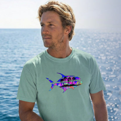 Destination Permit Tee — lifestyle photo, permit fishing shirt, coastal apparel, Love My Oceans
