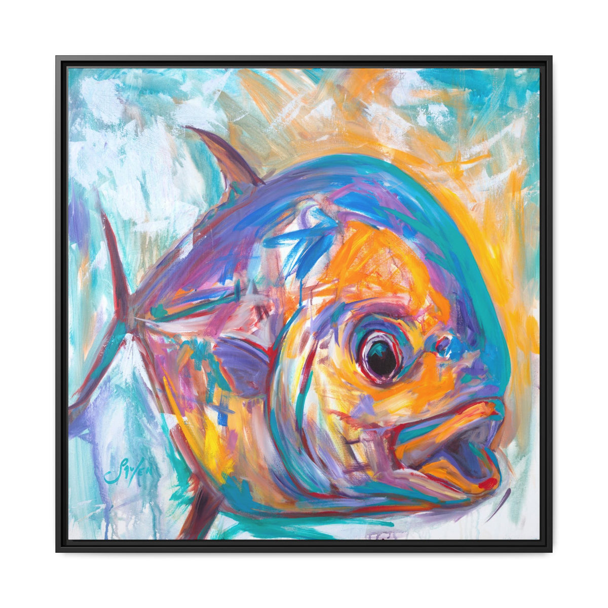 Expressionist Permit framed canvas art print by Mike Savlen