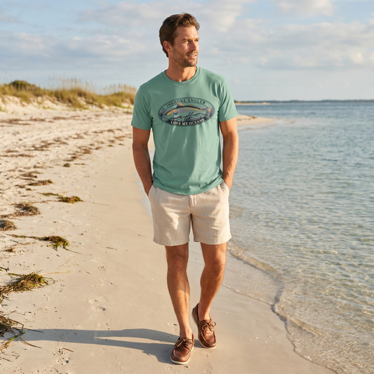 Inshore Angler Speckled Trout Tee — speckled trout fishing shirt, inshore saltwater apparel, Love My Oceans