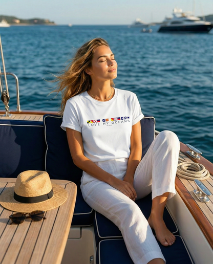 Love My Oceans Nautical Flag T-Shirt - Love My Oceans T-Shirt