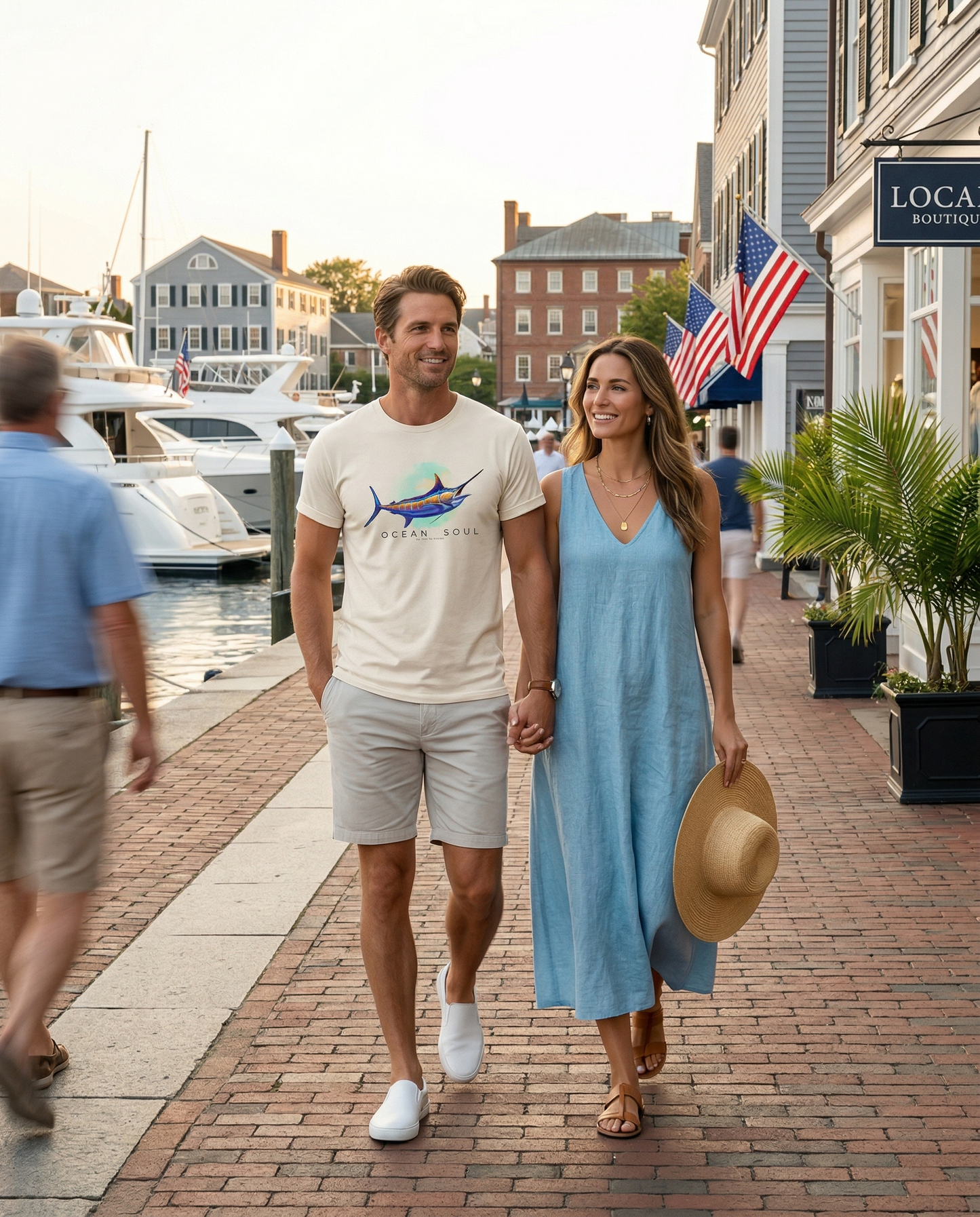 Ocean Soul Blue Marlin Tee — lifestyle photo, blue marlin fishing shirt, Love My Oceans