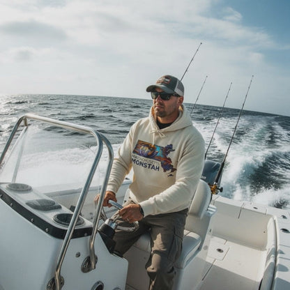 Massachusetts Monstah, Striped Bass, Aggressive Intentions Hooded Sweatshirt