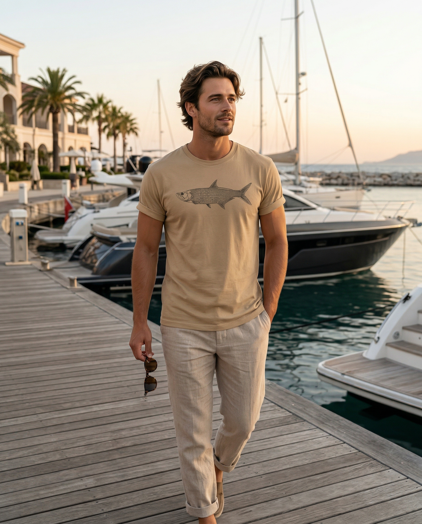 Tarpon Sketchy Tee — hand-drawn tarpon design, Silver King fishing shirt, Love My Oceans