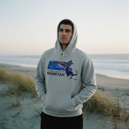 Massachusetts Monstah, Striper, Hooded Sweatshirt - Love My Oceans Hoodie